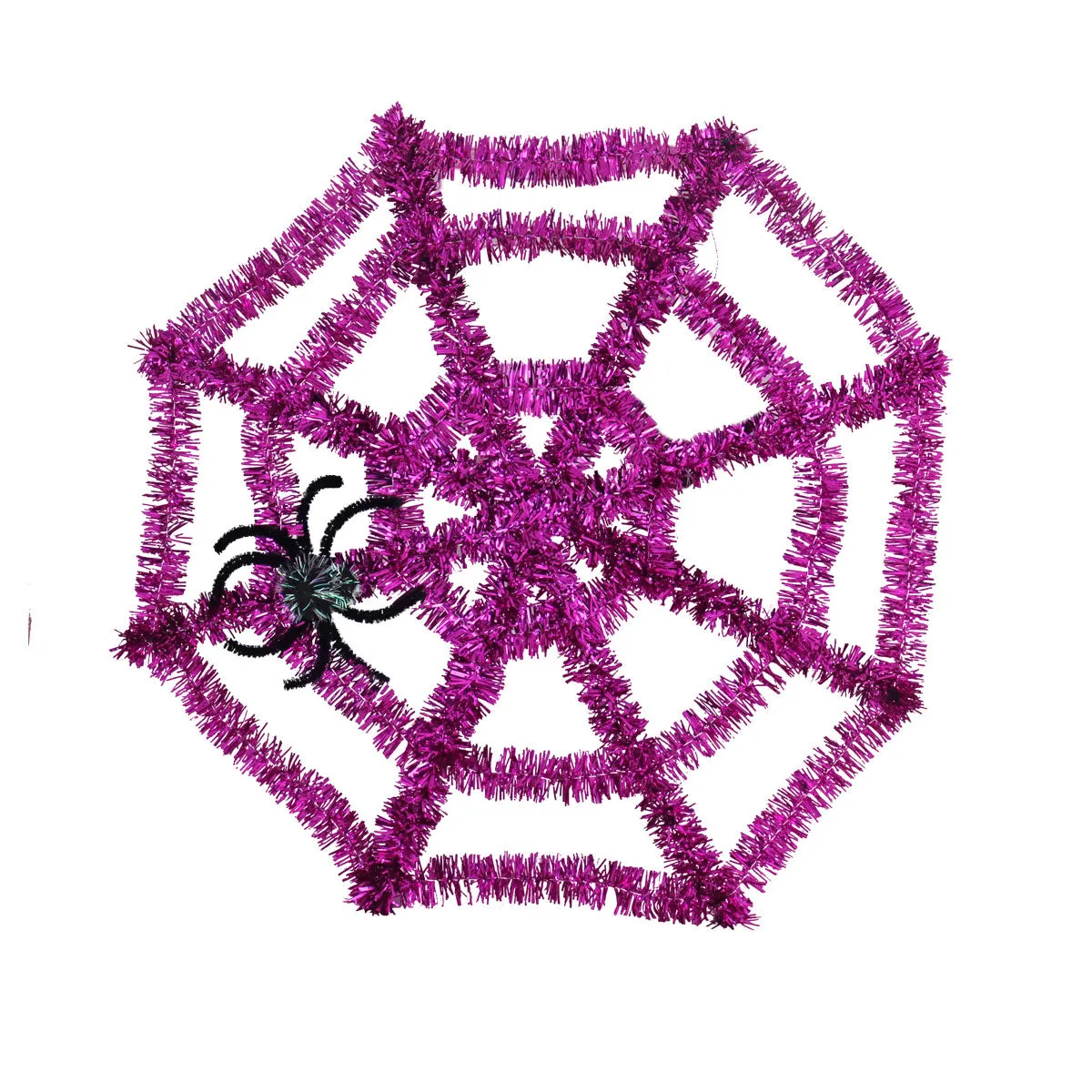 Adorno de Telaraa de Tinsel color Morado con Araa