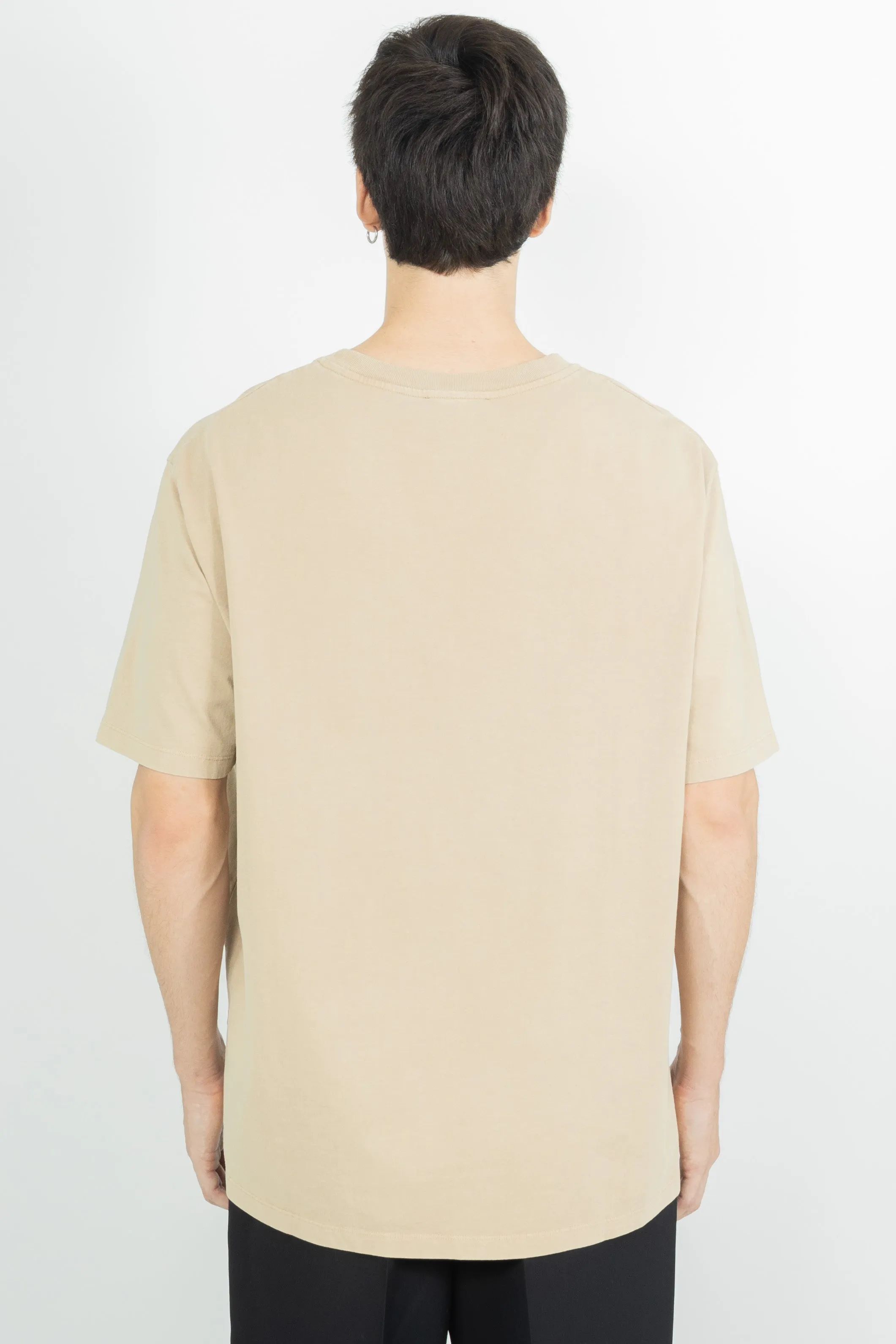 BALMAIN LOOSE TSHIRT WITH VINTAGE BALMAIN EMBROIDERY BEIGE