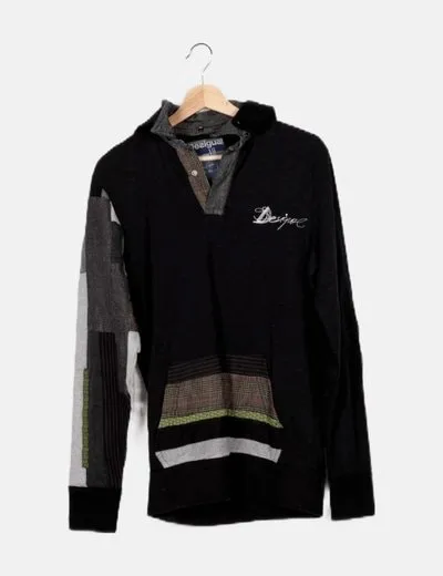 Desigual Sudadera negra combinada