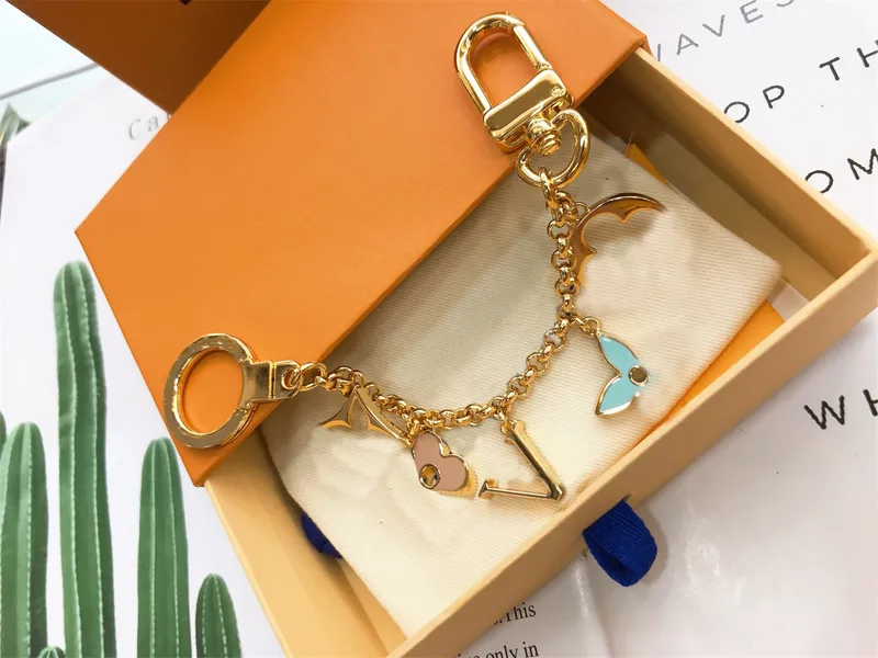 Diseñador de lujo Llavero Marca Llavero Hombre Coche Llavero Mujeres Hebilla Llaveros Bolsas Colgante Regalo exquisito