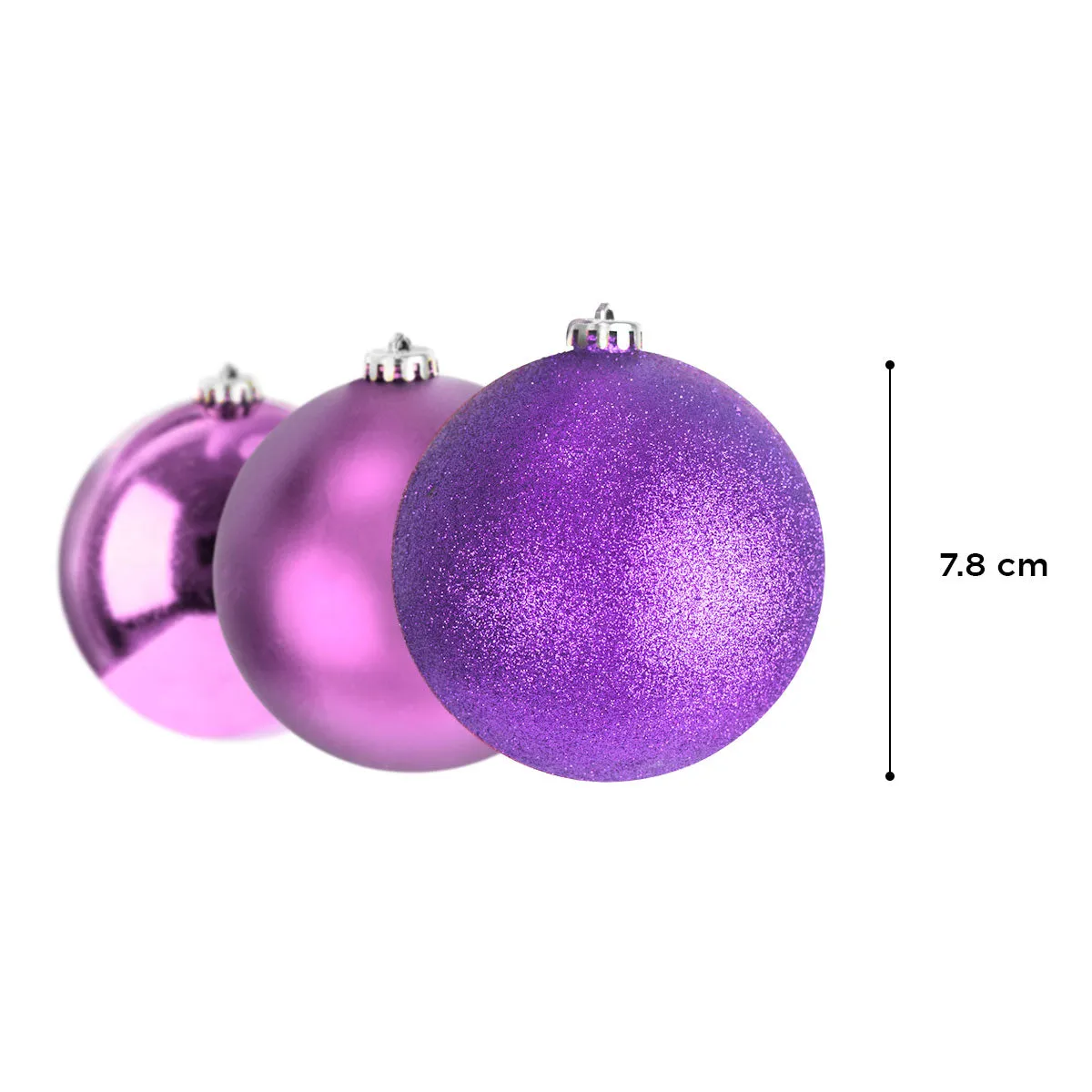 Esferas Navideas Color Morado, 4 piezas