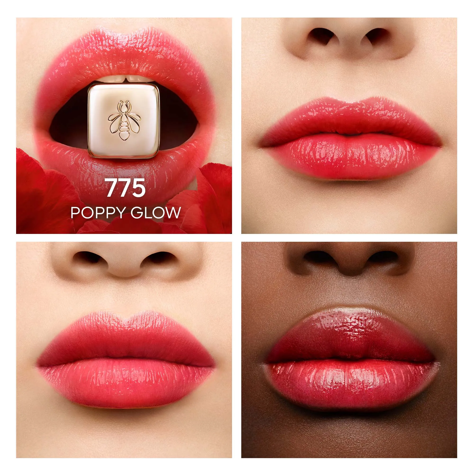GUERLAIN KISSKISS BEE GLOW BáLSAMO CON COLOR INFUSIONADO MIEL 98 ORIGEN NATURAL EN   775 POPPY GLOW