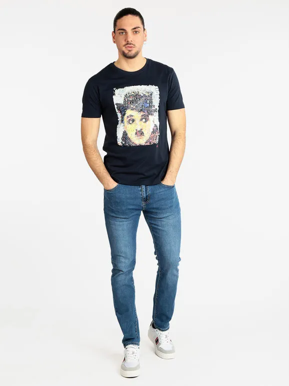 Johnny Looper Camiseta de hombre de manga corta con estampado