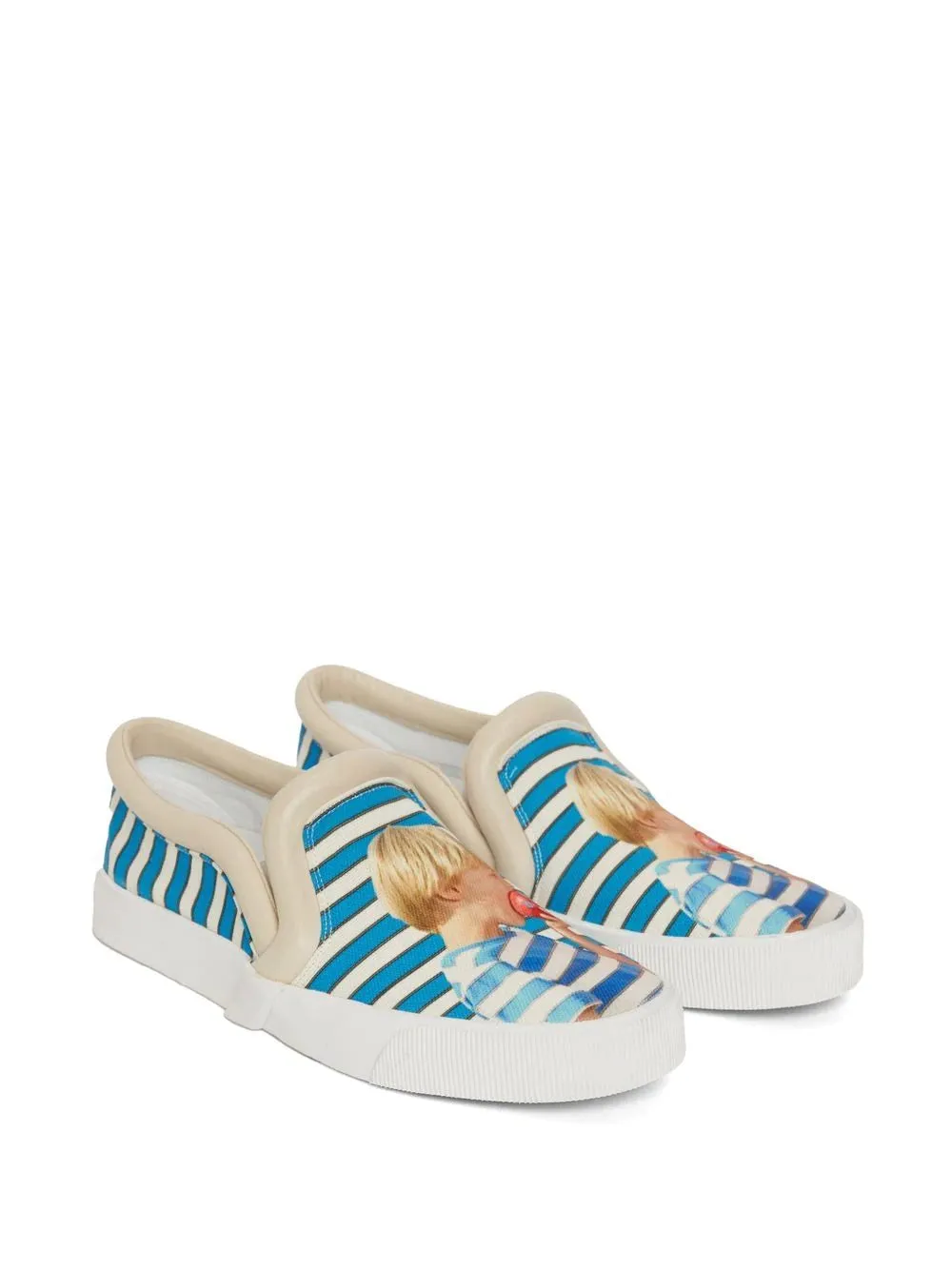 Jw Anderson Canvas Print Boy/Apple 101 White + Nappa Beige