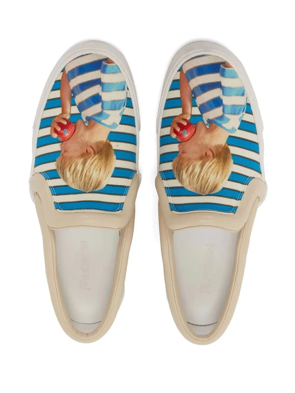 Jw Anderson Canvas Print Boy/Apple 101 White + Nappa Beige