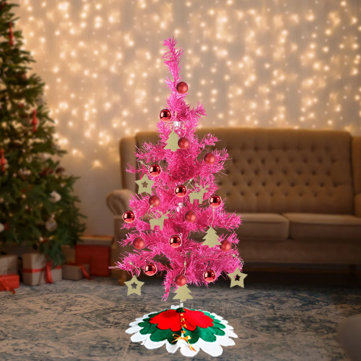 Mini rbol de Navidad color Fucsia, 60 cm