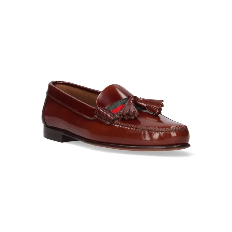 Mocasin mujer borlas cuero