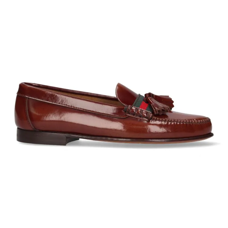 Mocasin mujer borlas cuero