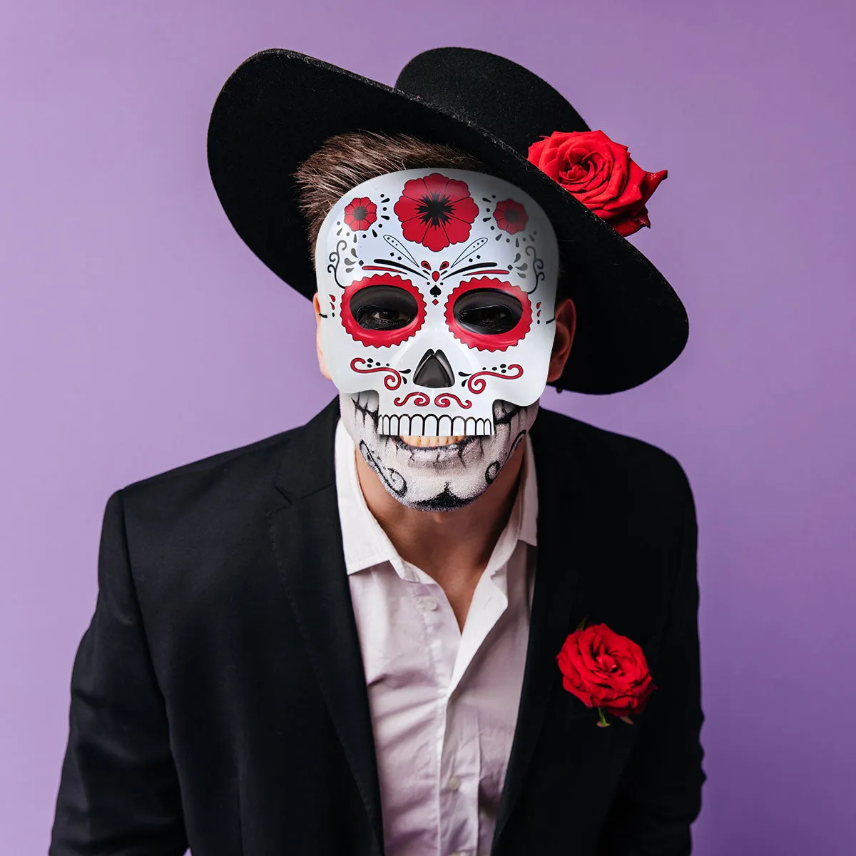Máscara con Diseo de Calavera color Fucsia