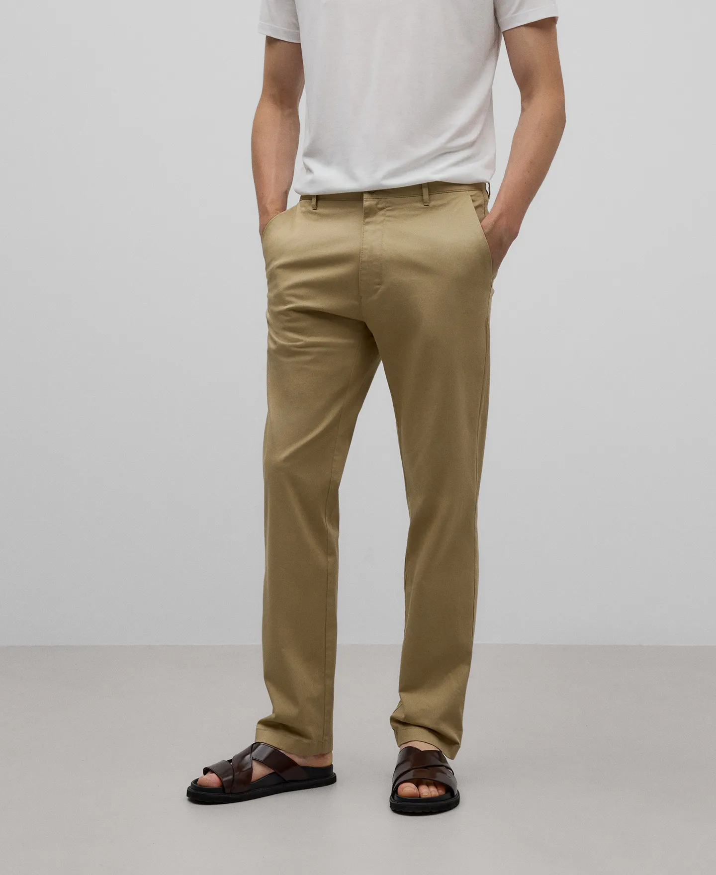 Pantalón chino twill de algodón hombre