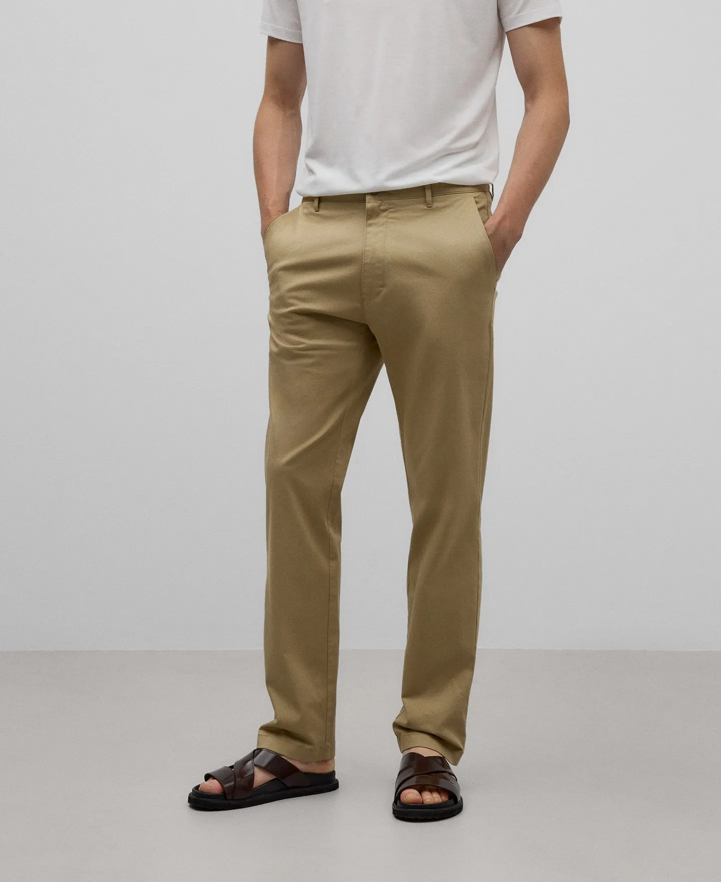 Pantalón chino twill de algodón hombre