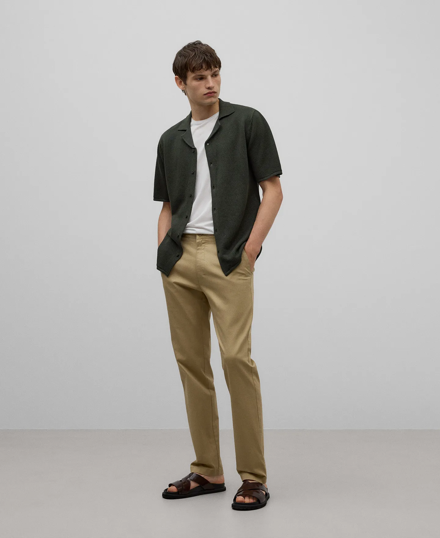 Pantalón chino twill de algodón hombre