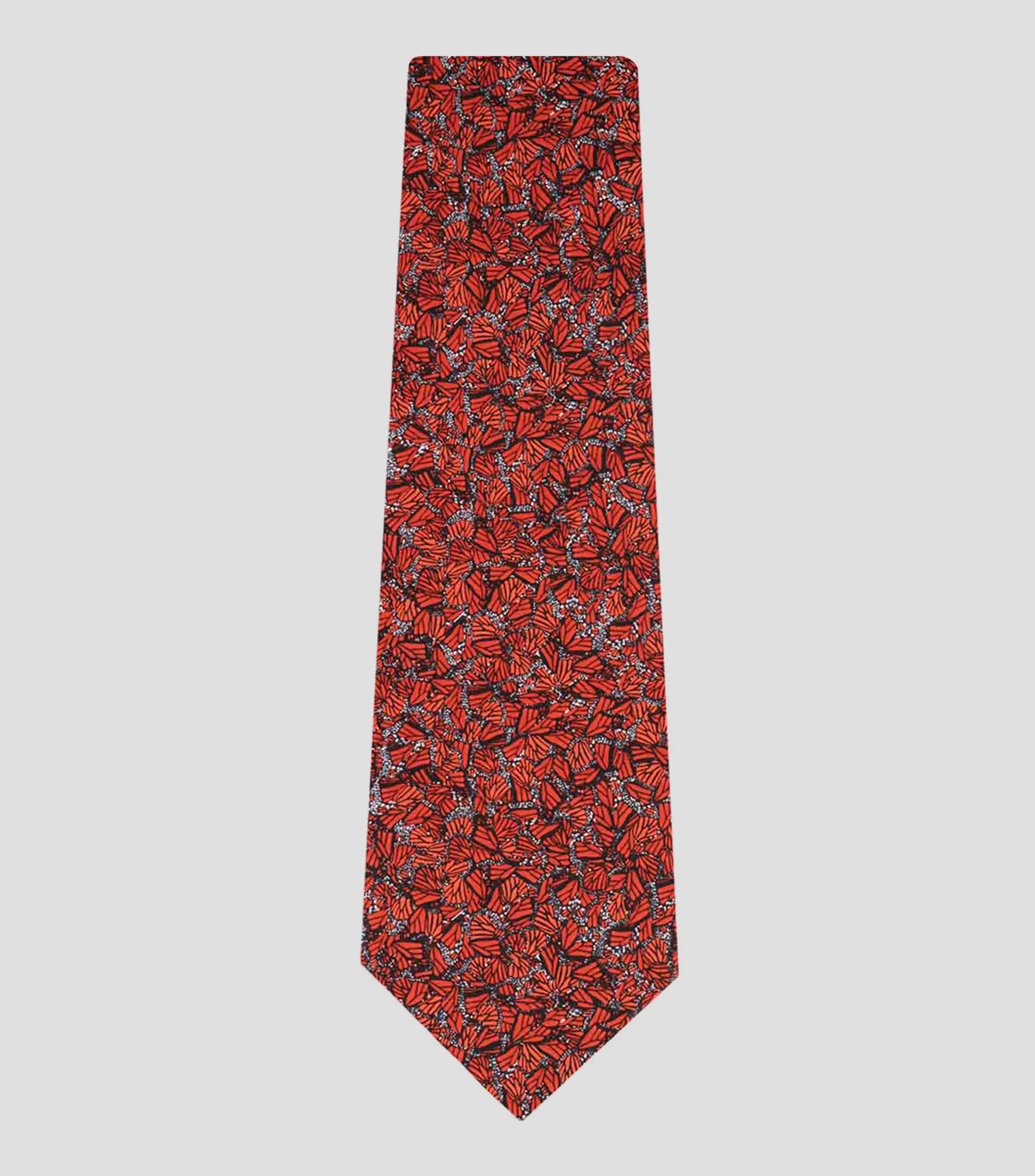 Pineda Covalin Corbata Ancha en Seda Estampada con Mariposas Monarcas Hombre