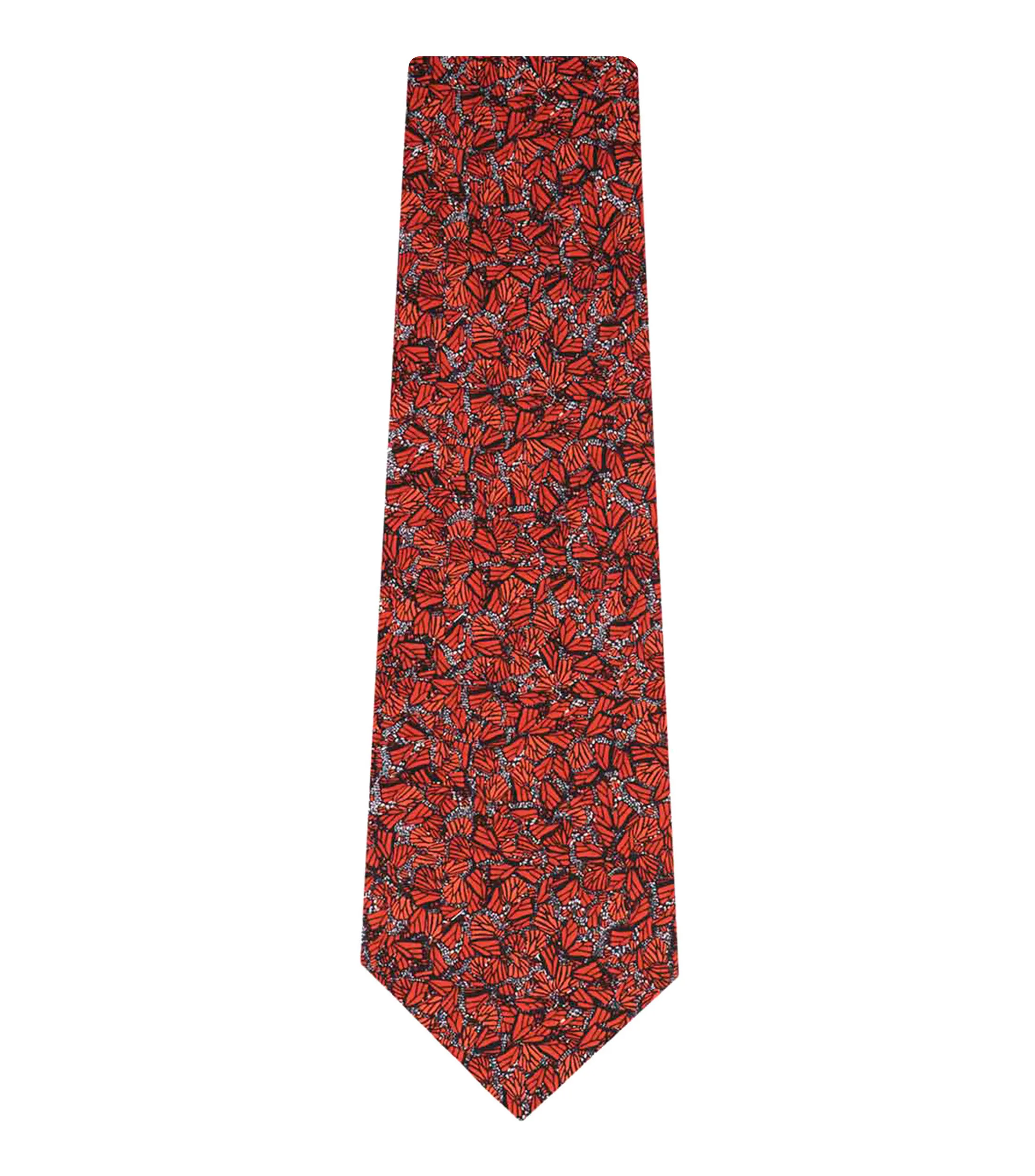 Pineda Covalin Corbata Ancha en Seda Estampada con Mariposas Monarcas Hombre
