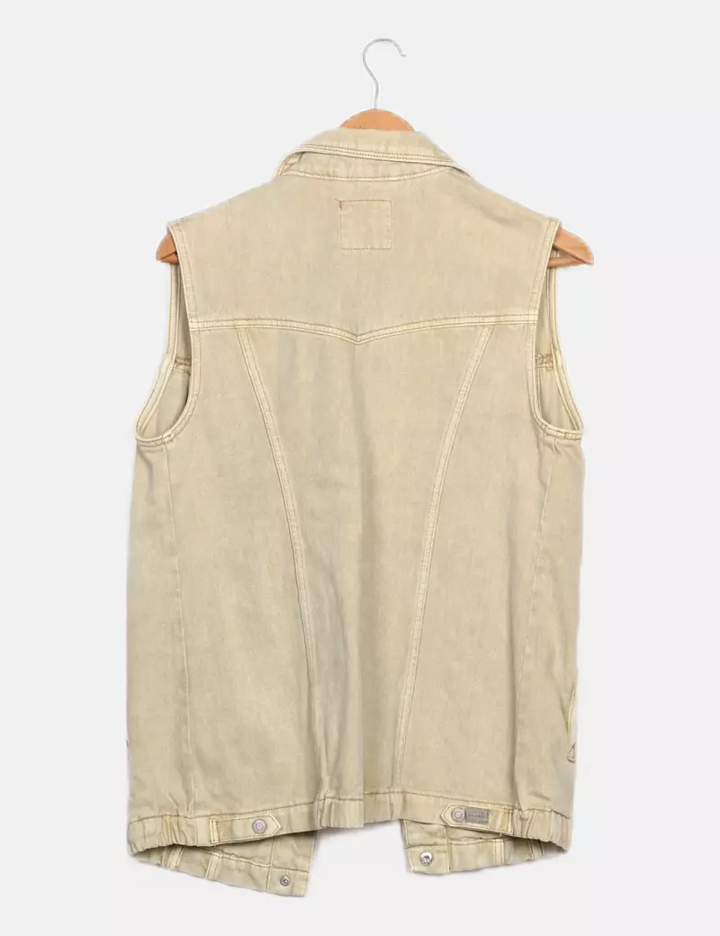 Pull&Bear Chaleco verde denim