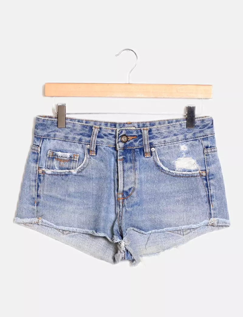 Pull&Bear Short denim azul
