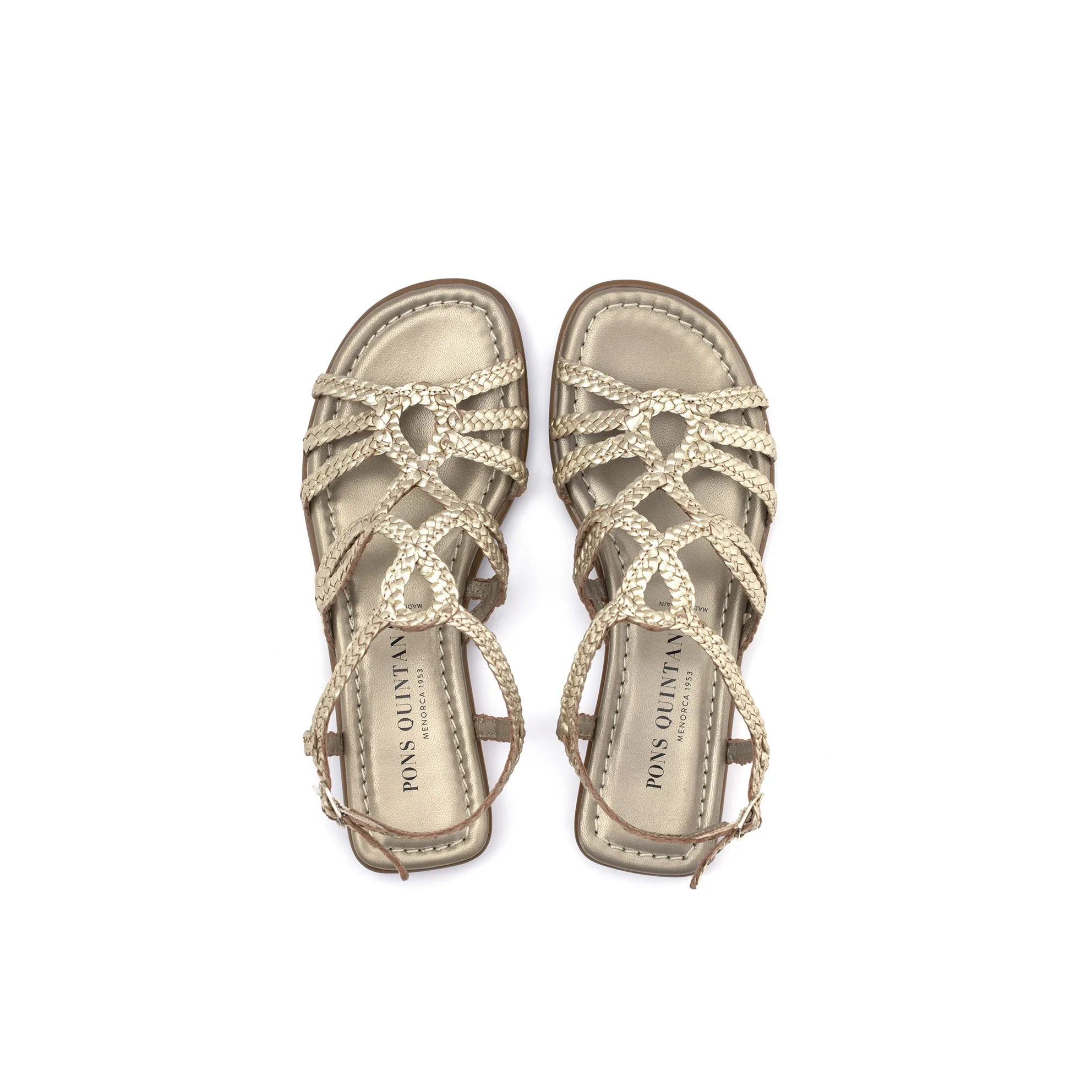 SANDALIA PLANA TINA METAL PLATINO