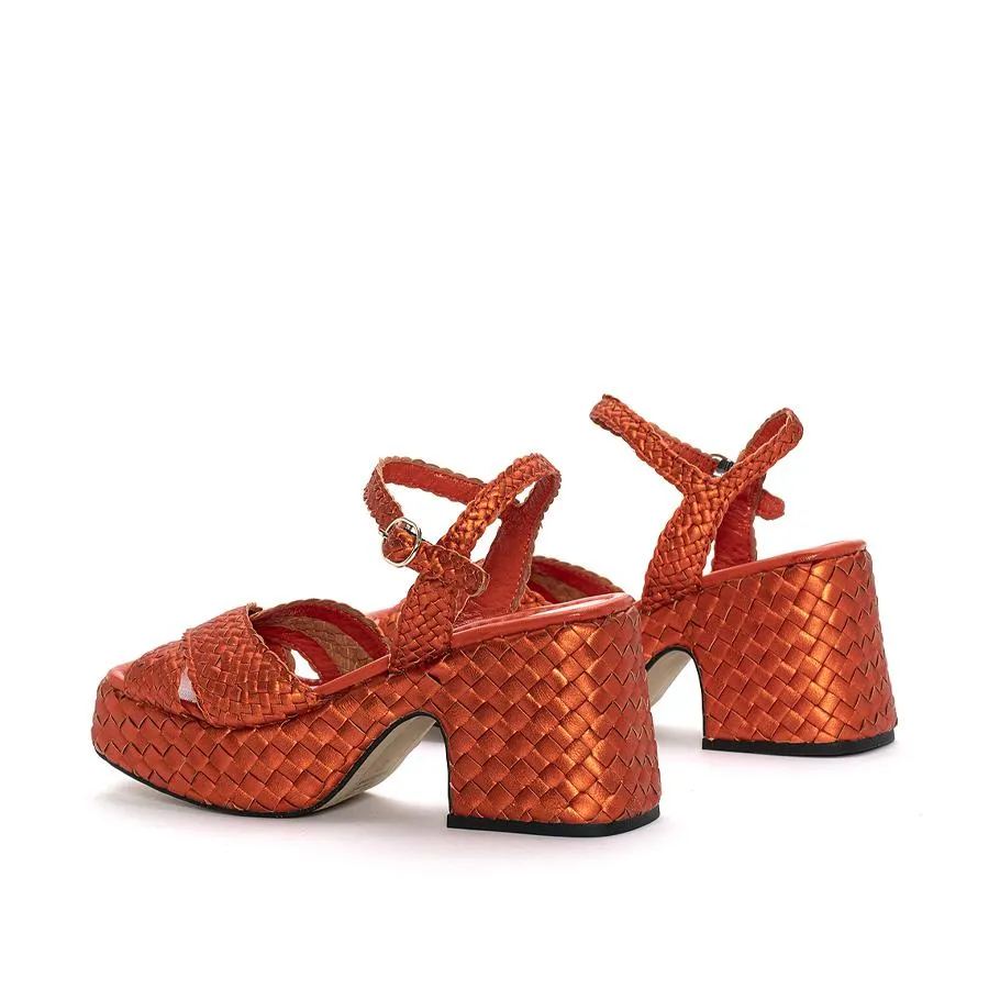 SANDALIA TACON GUINEA METAL ORANGE