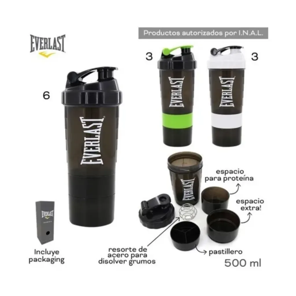 SHAKER VASO MEZCLADOR PROTEINAS C/ PASTILLERO EVERLAST NG/BL 11430