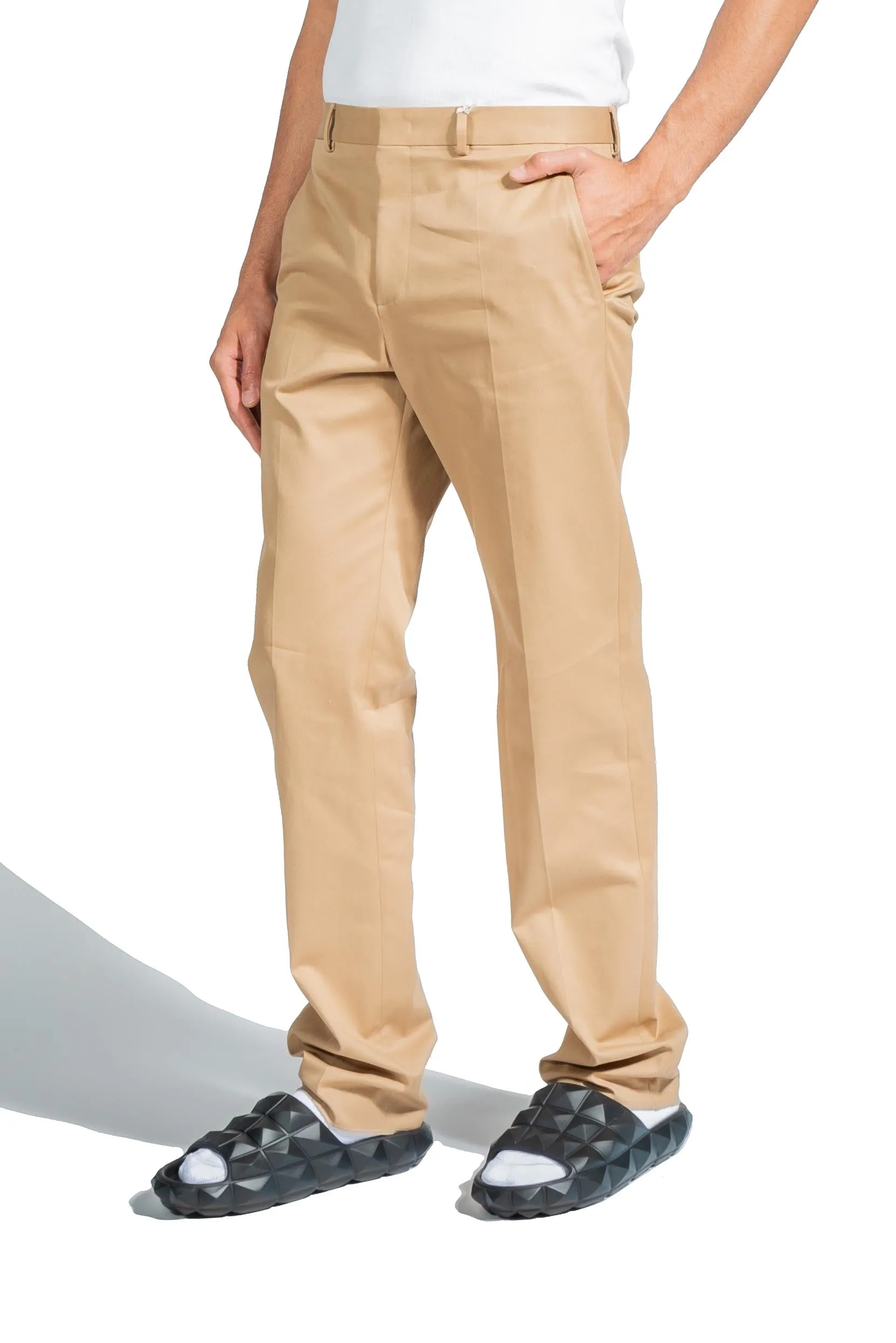 Valentino Cotton Gabardine Pants Beige