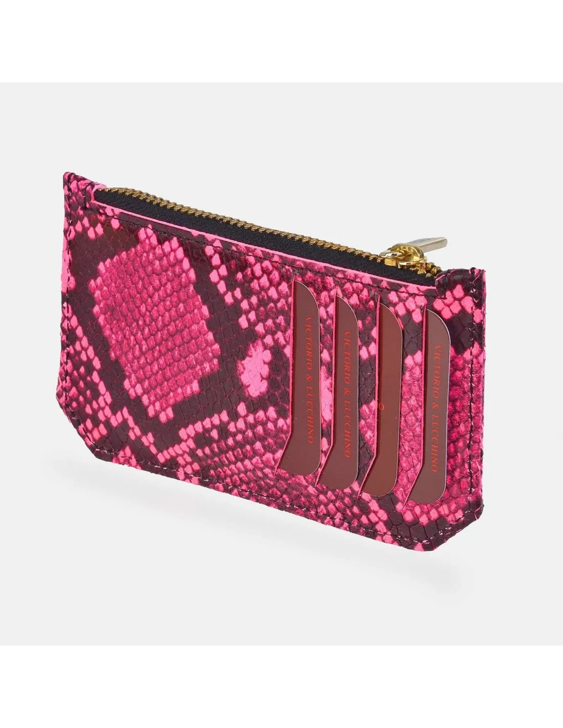 Victorio & Lucchino monedero tarjetero plano para mujer color Fluor
