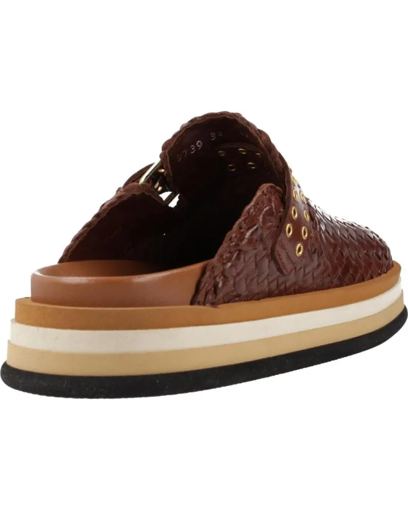 Zuecos PONS QUINTANA  de Mujer ZUECOS MUJER MODELO CAIMAN COLOR MARRON  TRENZADO
