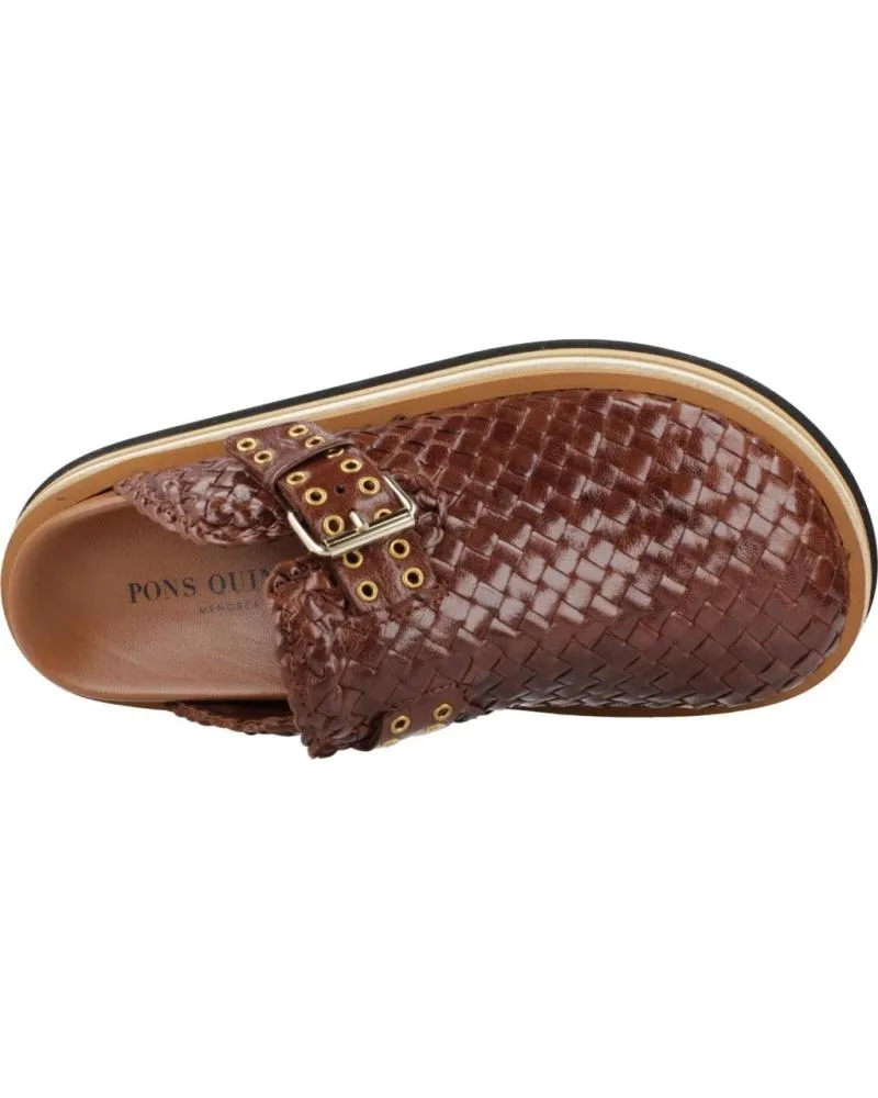 Zuecos PONS QUINTANA  de Mujer ZUECOS MUJER MODELO CAIMAN COLOR MARRON  TRENZADO